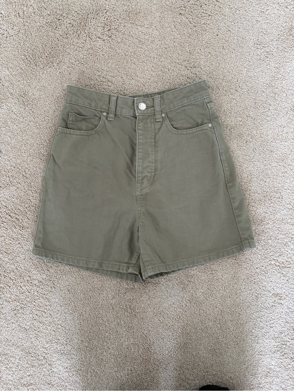 Zara Olive Green High-Waist Women’s Shorts